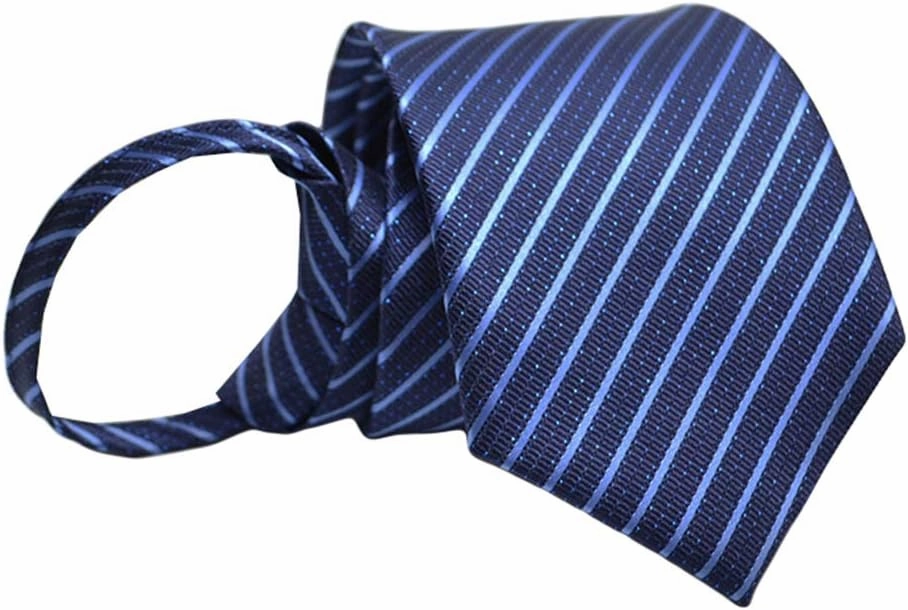 Men's Lot 6 PCS Classic Zipper Ties Pretied Solid Color Necktie Set