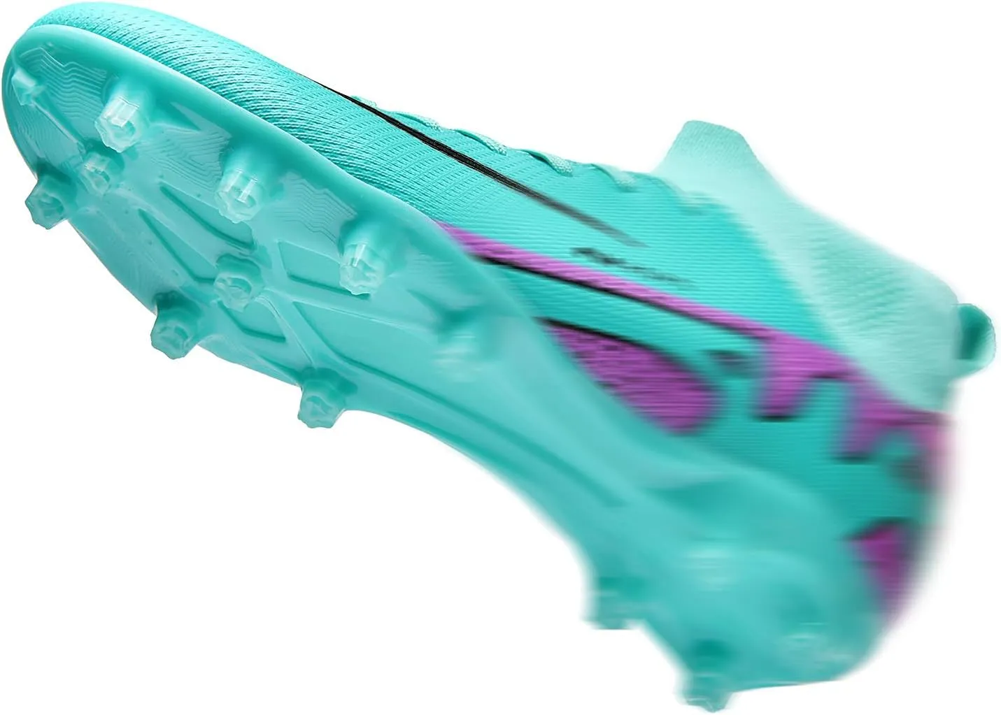 Mens High-Top Soccer Cleats Womens Turf Football Shoes Boys Girls Lightweight Youth Professional Indoor Outdoor AG Black Purple Pink