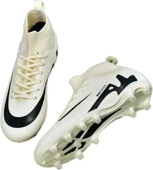Mens High-Top Soccer Cleats Womens Turf Football Shoes Boys Girls Lightweight Youth Professional Indoor Outdoor AG Black Purple Pink