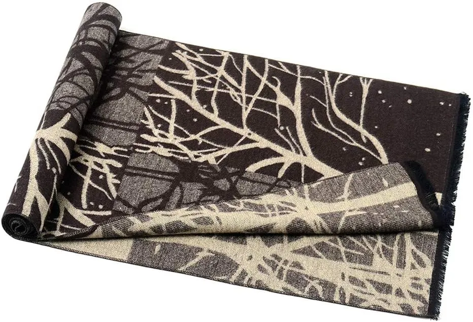 Mens Soft Scarf For Autumn And Winter，Simple And Elegant Long Thick Plush Scarf