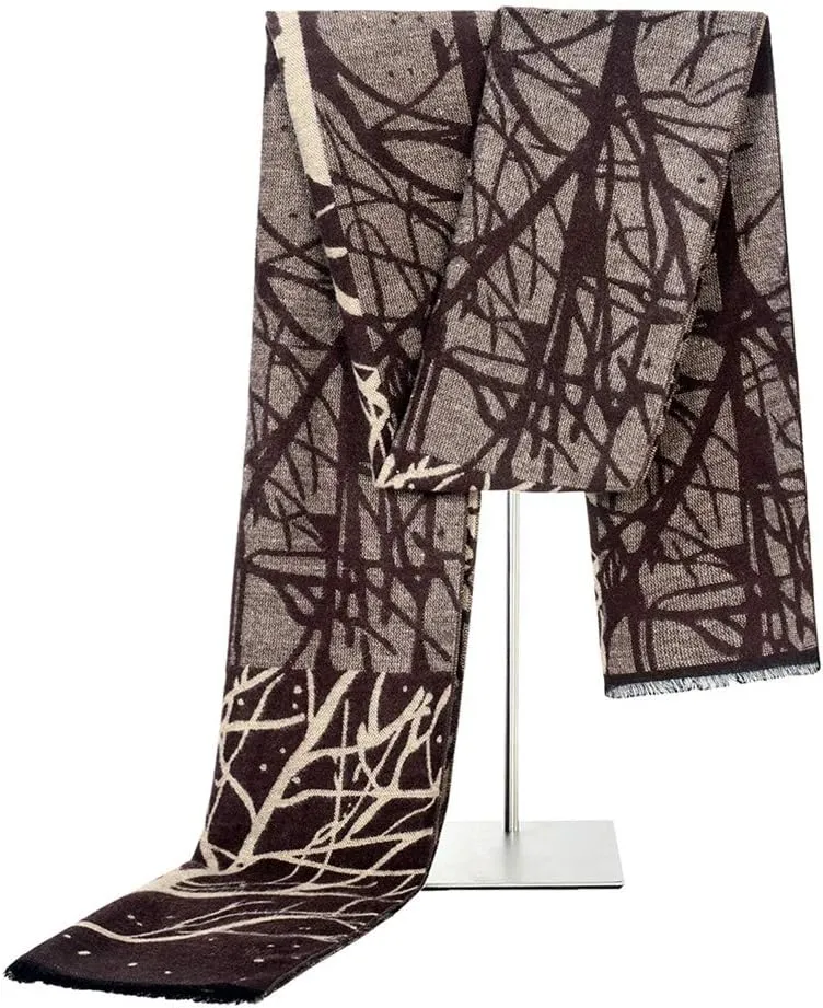 Mens Soft Scarf For Autumn And Winter，Simple And Elegant Long Thick Plush Scarf