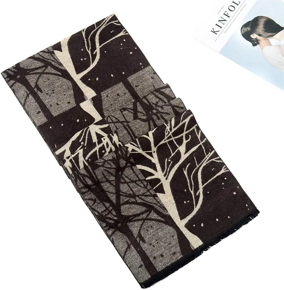 Mens Soft Scarf For Autumn And Winter，Simple And Elegant Long Thick Plush Scarf
