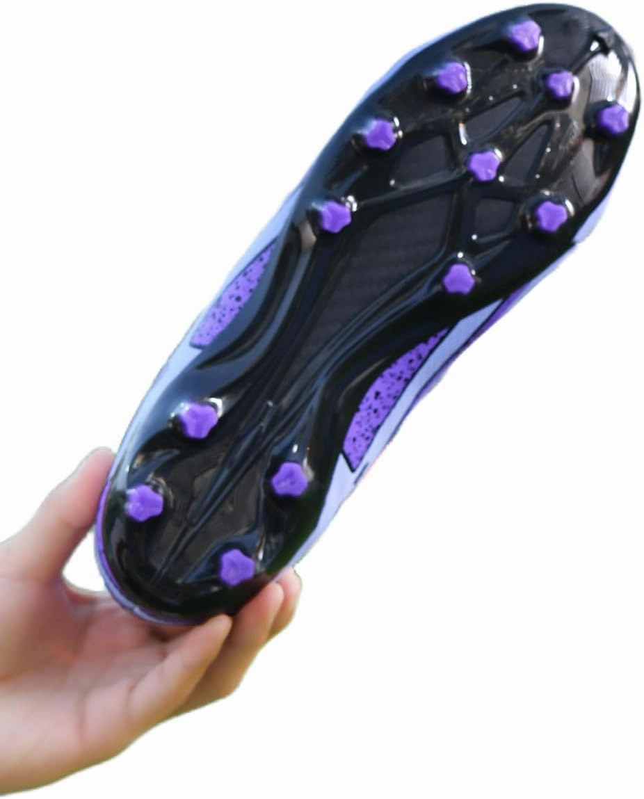 Mens High-Top Soccer Cleats Womens Turf Football Shoes Boys Girls Lightweight Youth Professional Indoor Outdoor AG Black Purple Pink
