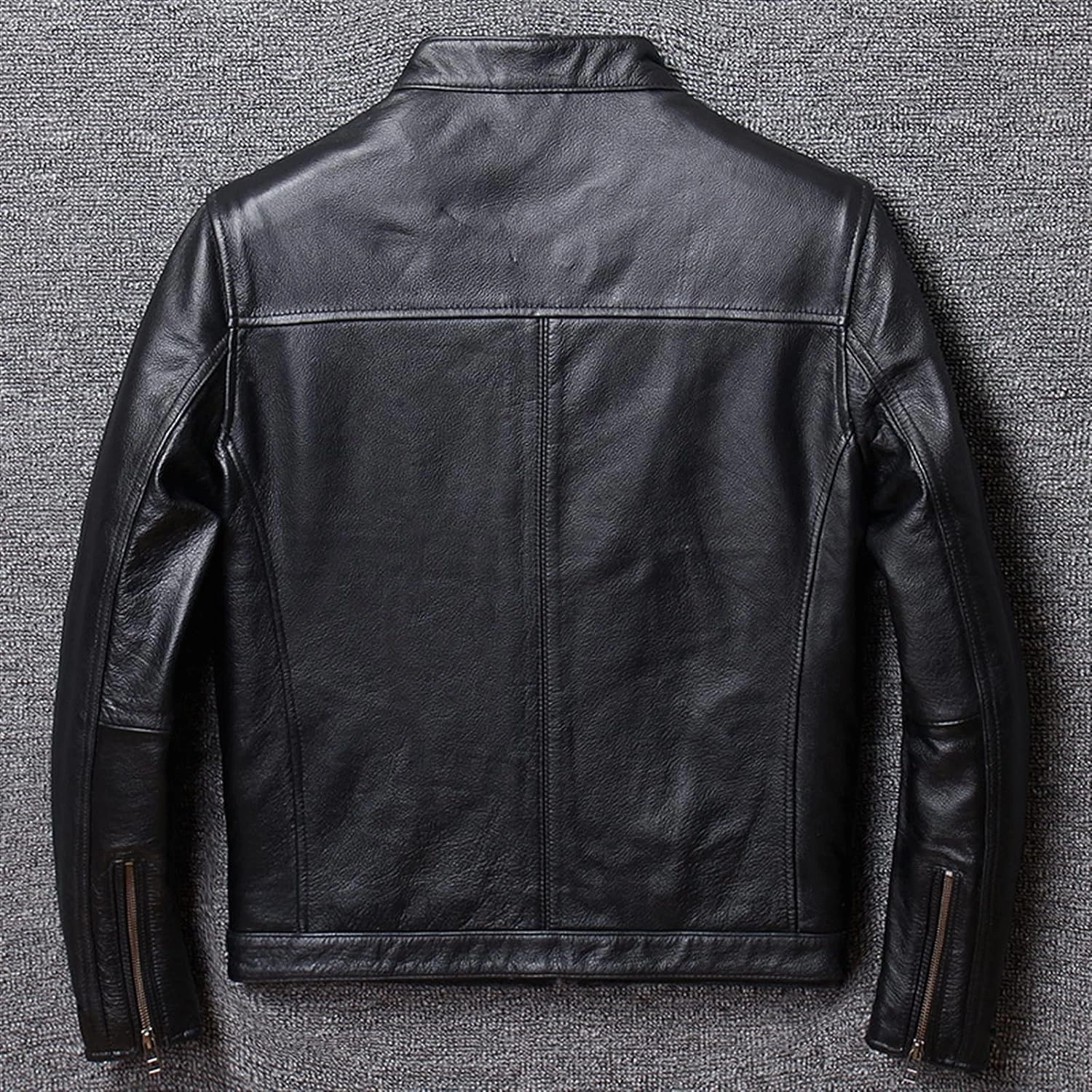 Mens Real Lambskin Cafe Racer Classic Motorcycle Vintage Biker Leather Jackets