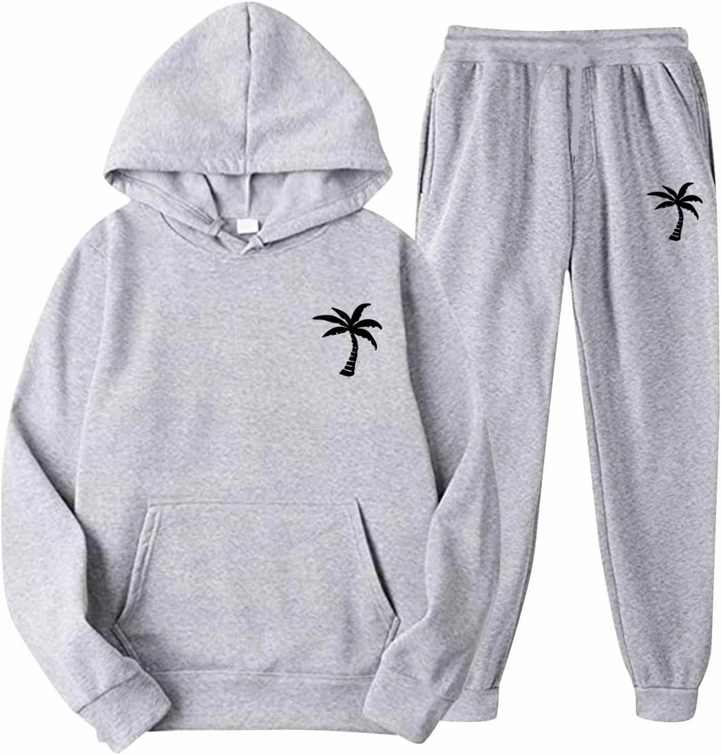 Mens Tracksuit 2 Pieces Set Long Sleeve Hoodie Sweatsuit Pullover Athletic Jogging Suits Casual Outfit with Pockets