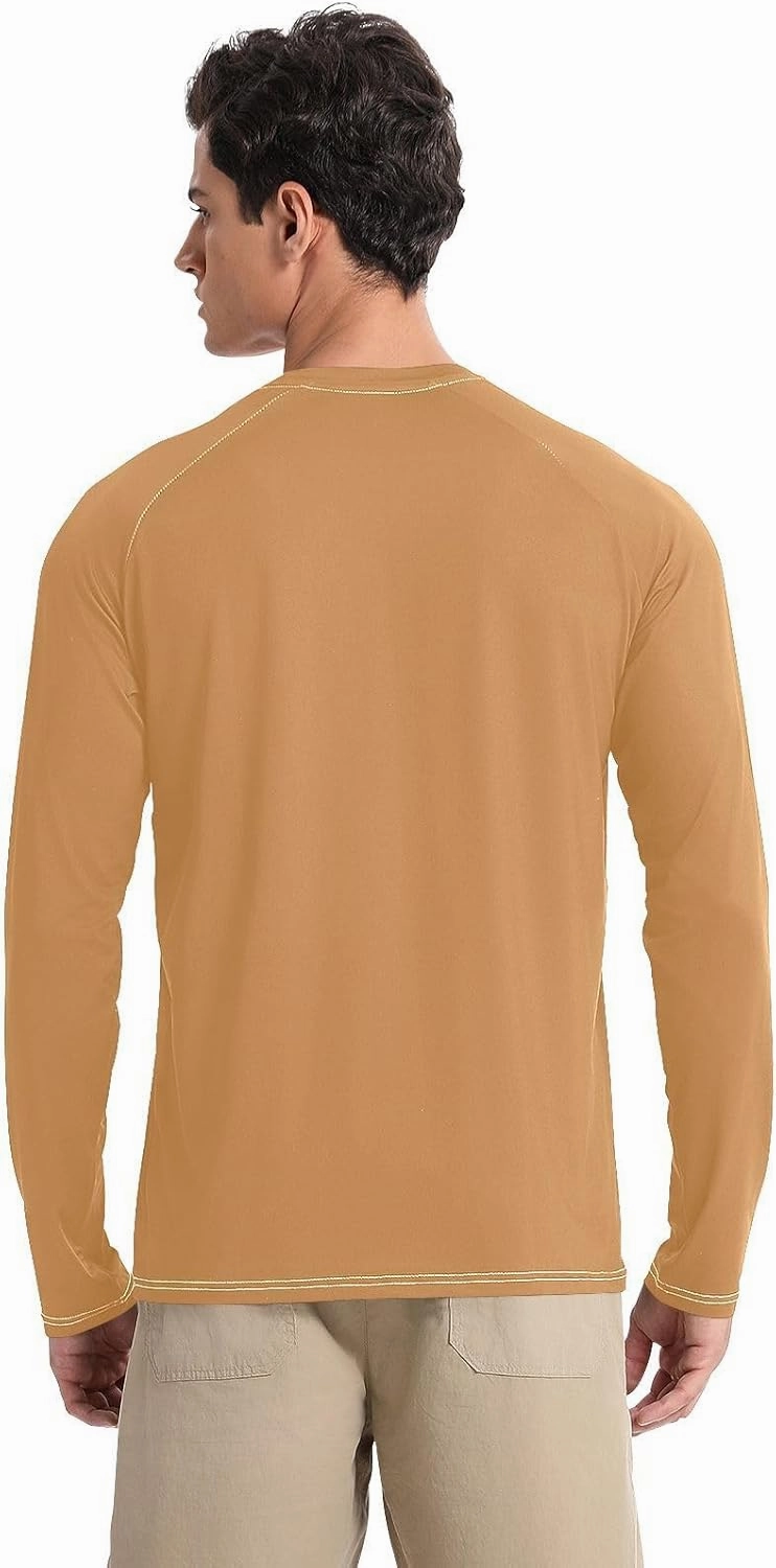 Mens Uv Protection Shirts Olive Cooling Mens Long Sleeve Beach Shirts Small