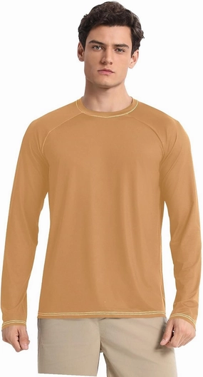 Mens Uv Protection Shirts Olive Cooling Mens Long Sleeve Beach Shirts Small