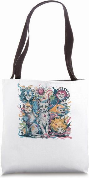 Meowcrobiology Cat Meow Microbiology Science Bacteriology Tote Bag
