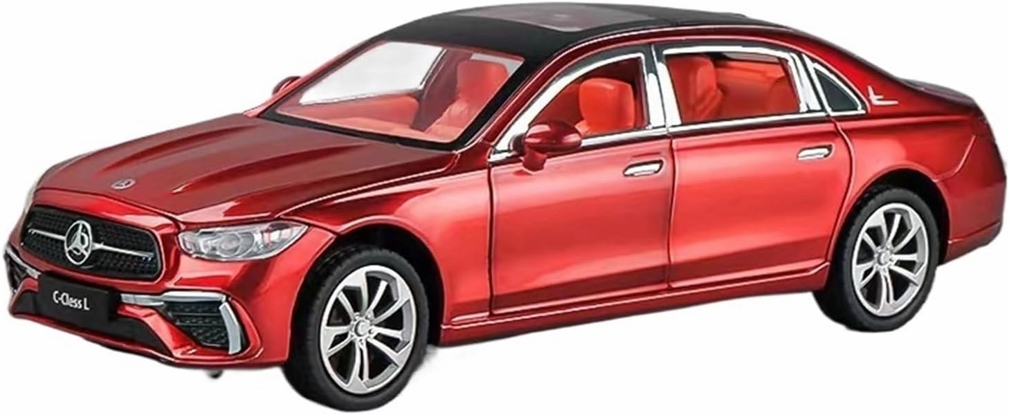 Metal Die Cast Toy Cars 1:24 for Mercedes-Benz C260L Alloy Car Model Bedroom Ornaments Practical White for Home Or Office Décor(Red)