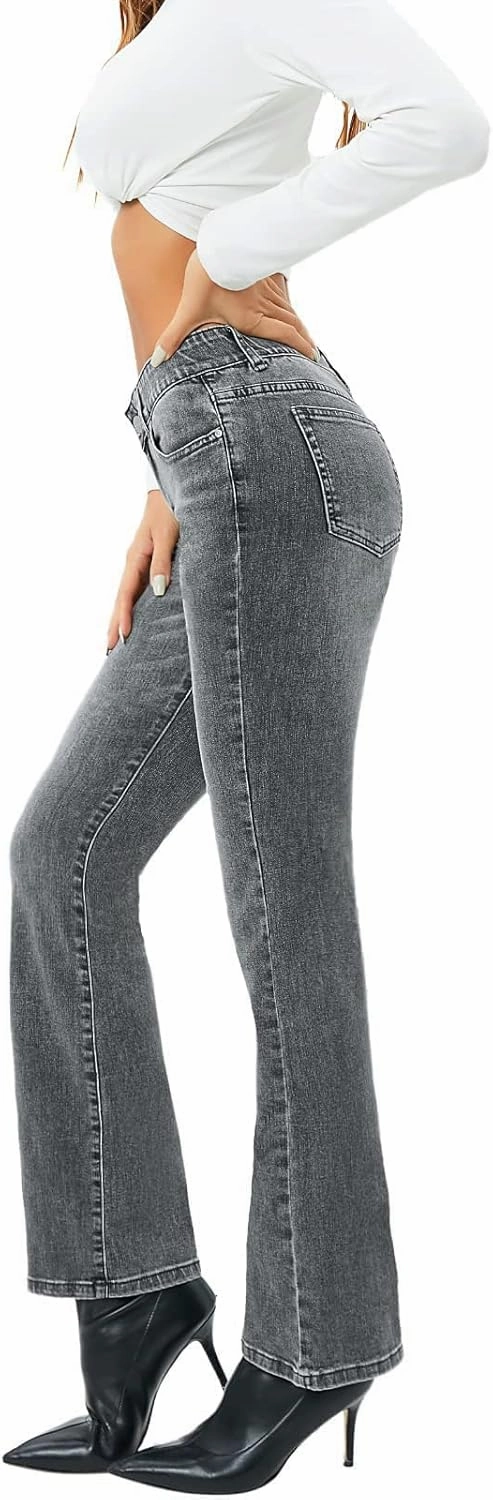 MetHera Women's Le Mel Classic Stretch Curvy Bootcut Jeans