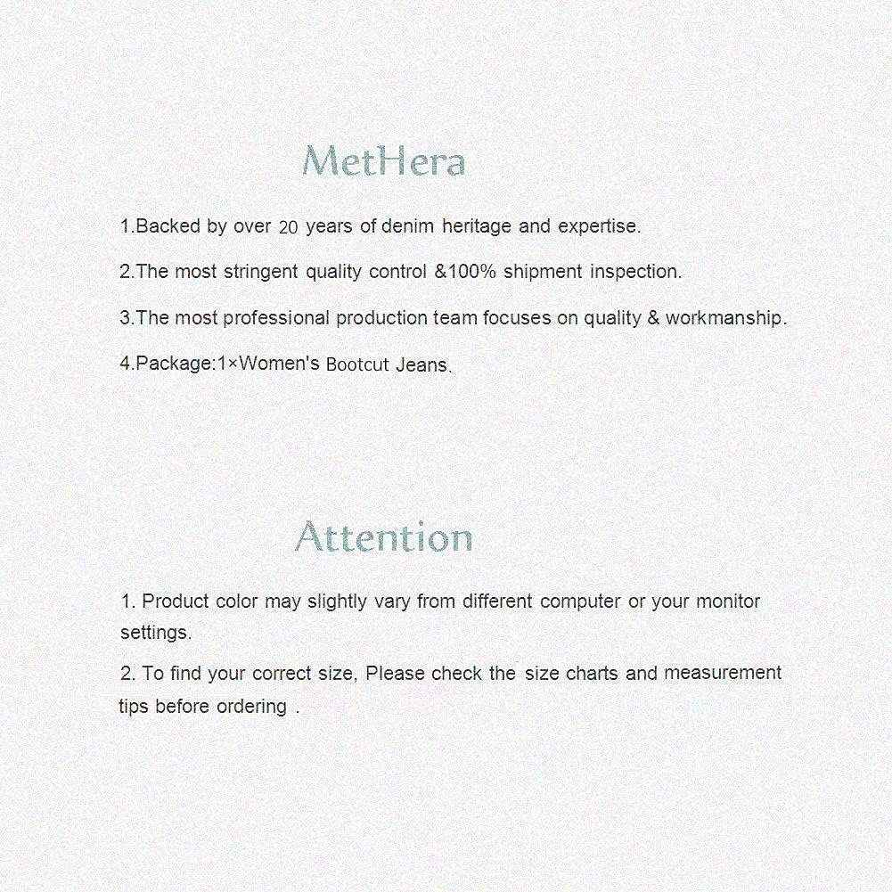 MetHera Women's Le Mel Classic Stretch Curvy Bootcut Jeans