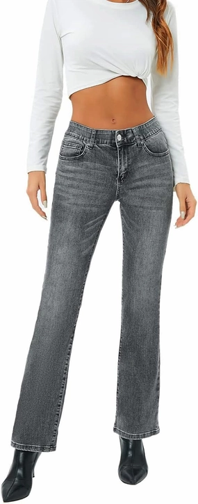 MetHera Women's Le Mel Classic Stretch Curvy Bootcut Jeans