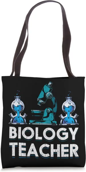Microscope Biologist Science Lab Biology Teacher Biology Tote Bag