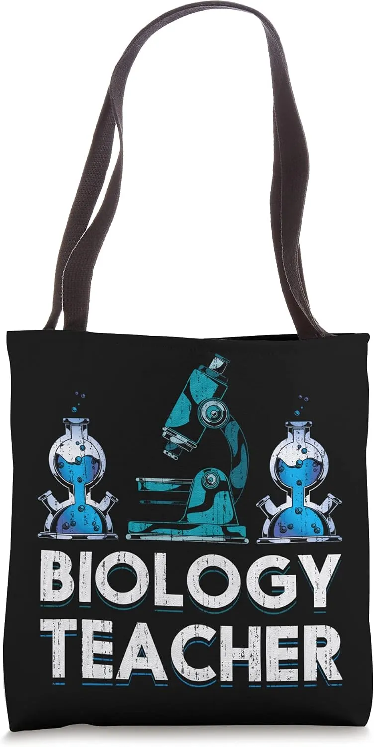 Microscope Biologist Science Lab Biology Teacher Biology Tote Bag