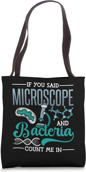 Microscope Microbiology Laboratory Biology Science Tote Bag