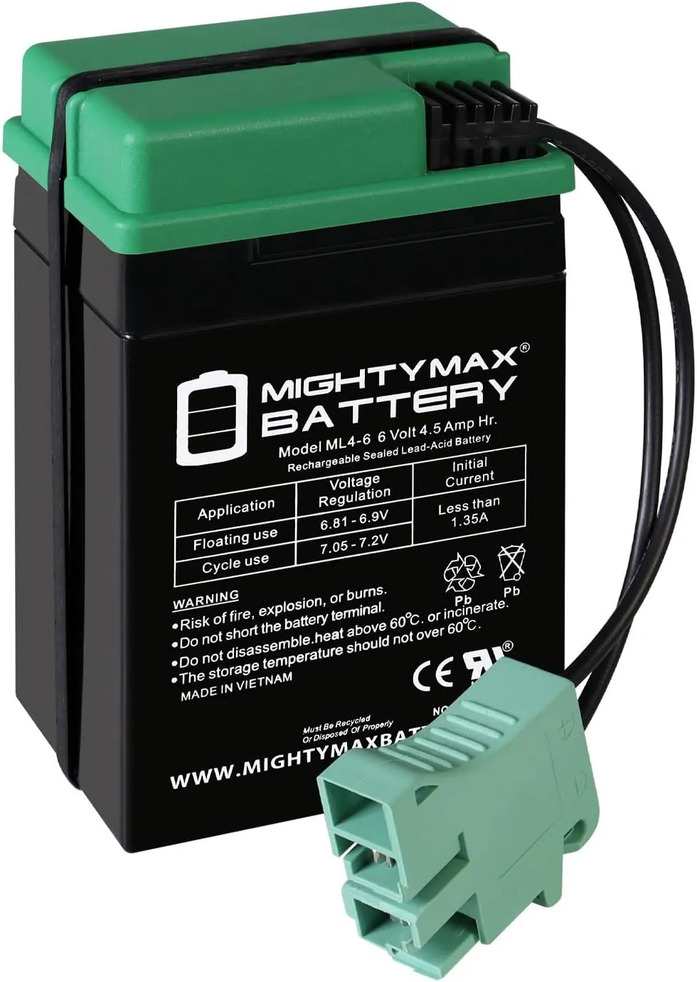 Mighty Max Battery 6V, 4.5Ah, Replacement Battery Compatible with Peg Perego John Deere Mini Power Loader