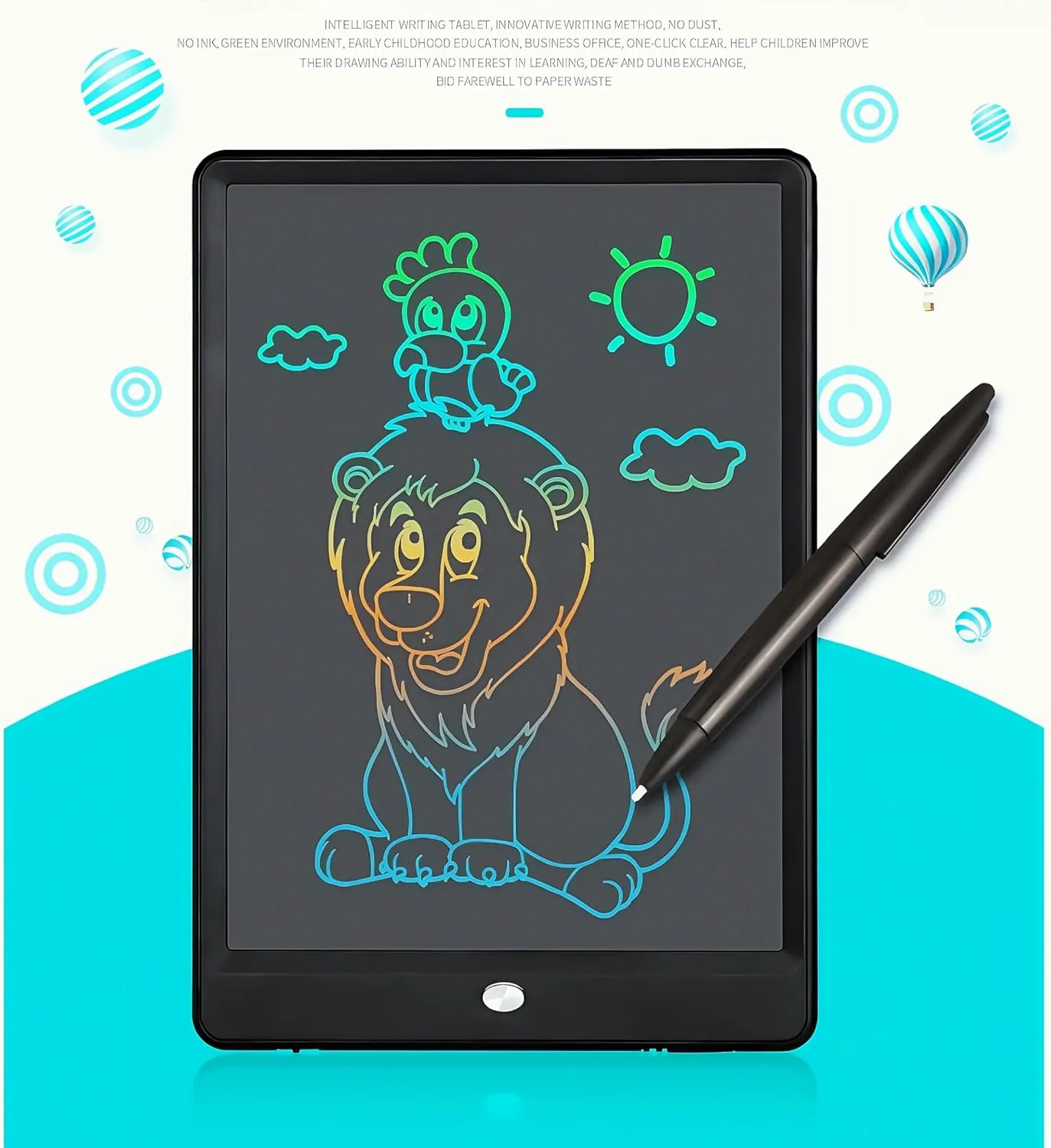 Miko LCD Handwriting Board, Children's Drawing Board, Writing Board, Small Blackboard (Black)