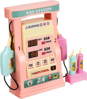 Milisten Gas Station Set for Miniature Simulation Gas Station with Talking Feature Realistic Fueling Experience Safe Design for Educational Play and Decoration