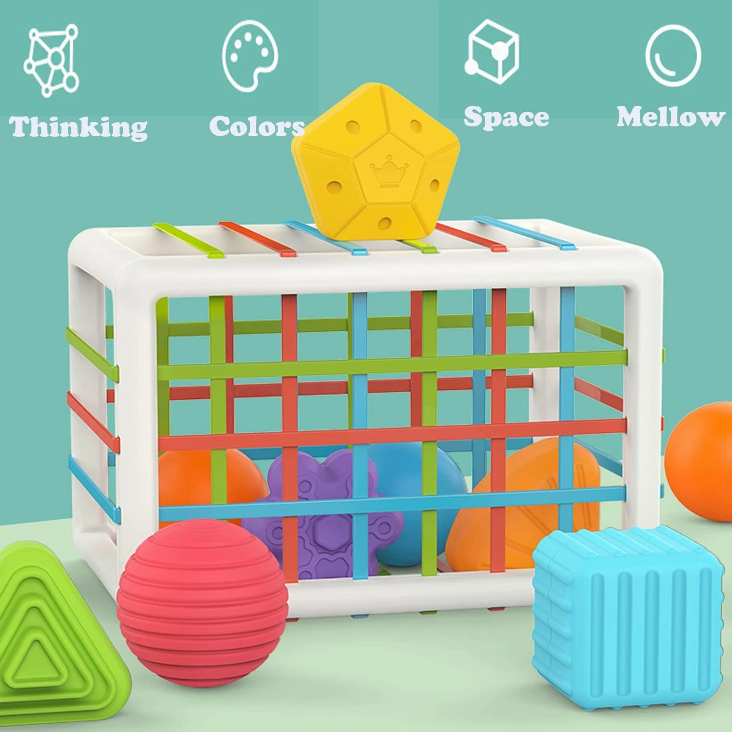 MINGKIDS Baby Toys 12-18 Months,Baby Sensory Fine Motor Skills Developmental Toys,Gifts for 6 9 12 18 Month Age 1 2 3 4 One Two Year Old Boys Girls Kids, multicolor