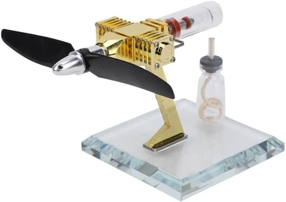 Mini Aircraft Model Stirling Engine Model - Multifunctional STEM Toy for Science Education & Creative Learning | Hands-On Mechanical Model for Adults (MINI)