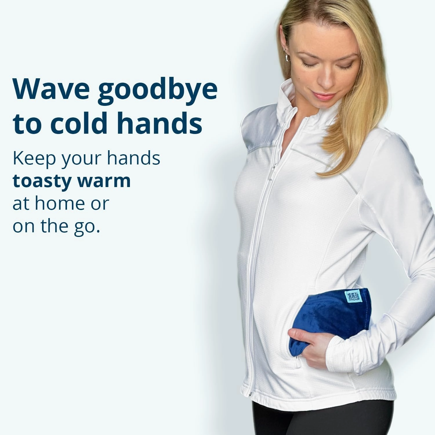 Mini - Microwavable Heating Pad & Reusable Cold Pack - Weighted Heating Pad for Cold Hands, Sore Neck, Achy Wrists - 4” x 8” - 1 lb (Oasis Blue)