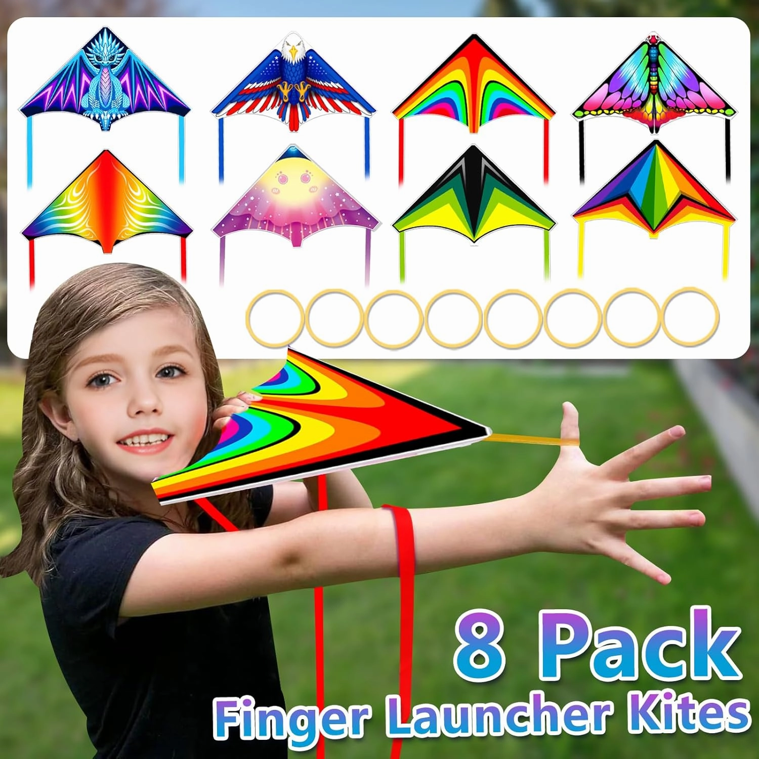 Mini Kites for Boys Girls 3-5 6 7 8 Gift, Finger Launcher Kites Easy to Fly Ejection Kite for Kids Teens Ages 4-18 Beach Park Backyard Outdoor Sports Flying Toys