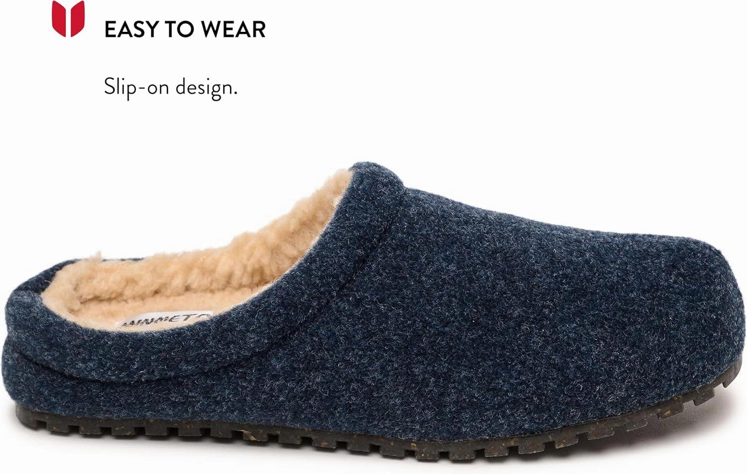 Minnetonka Men’s Corbin Slippers - Fleece-Lined Clog Crafted with Slip-On Design, Fabric Upper, Berber Lining, EVA Midsole, and Water-Resistant Materials