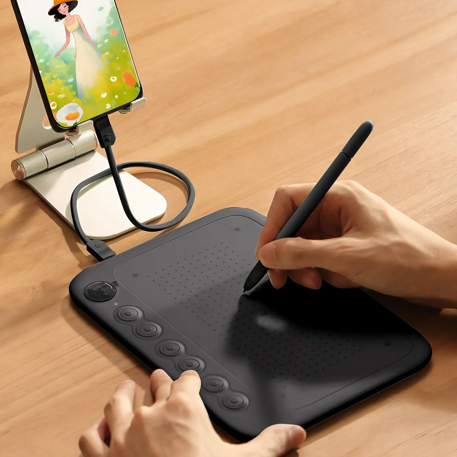 Mobile Drawing Tablet – 6.3x3.5" Battery-Free Stylus Pad