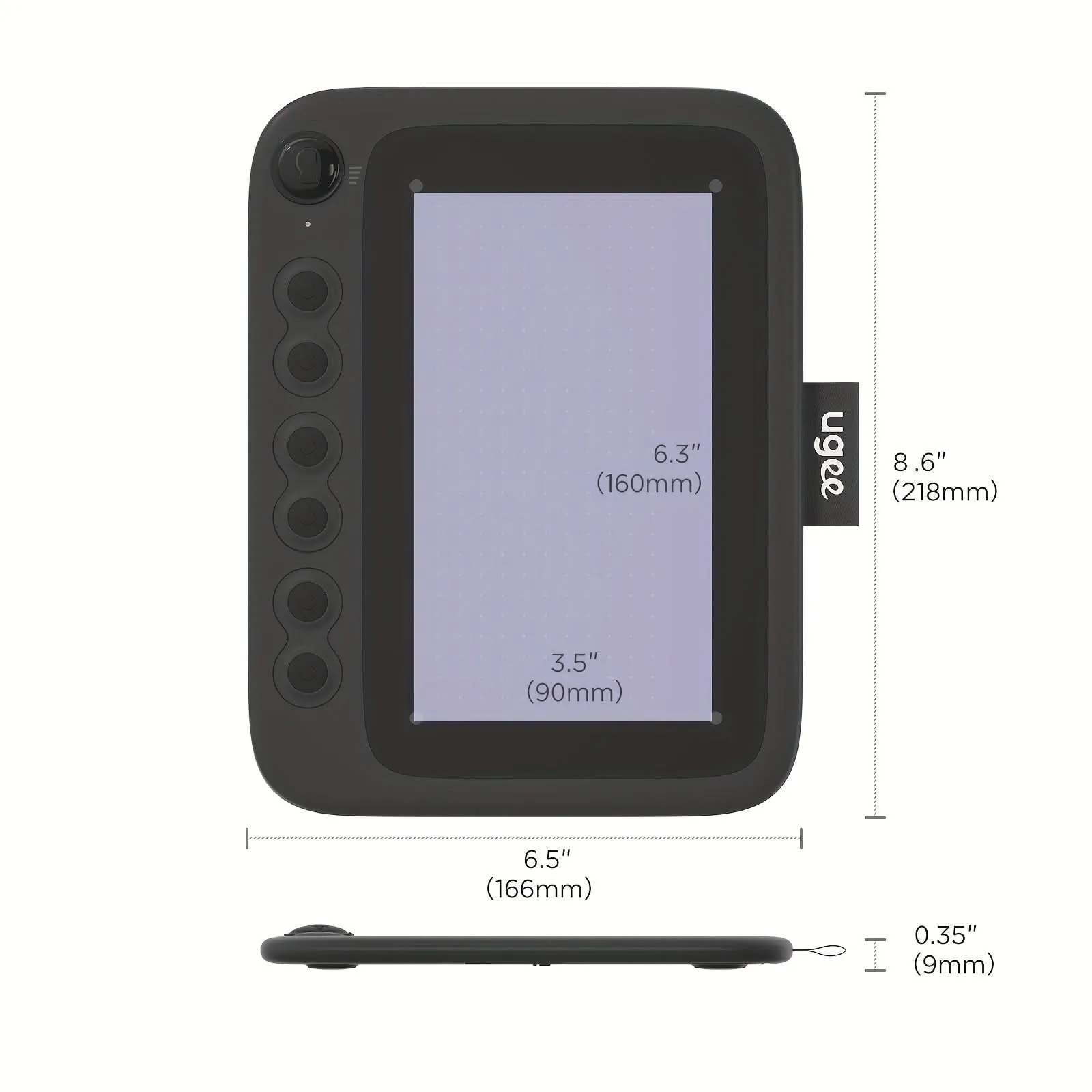 Mobile Drawing Tablet – 6.3x3.5" Battery-Free Stylus Pad