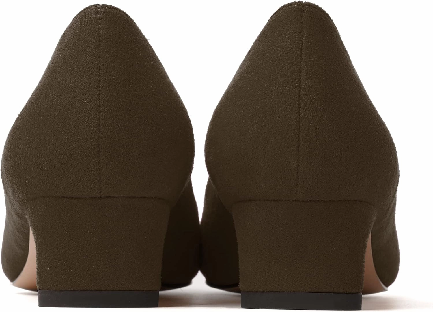 MODENCOCO Womens Pointed Toe Casual Slip On Fashion Wedding Suede Chunky Low Heel Pumps Dressy Shoes 1.5 Inch