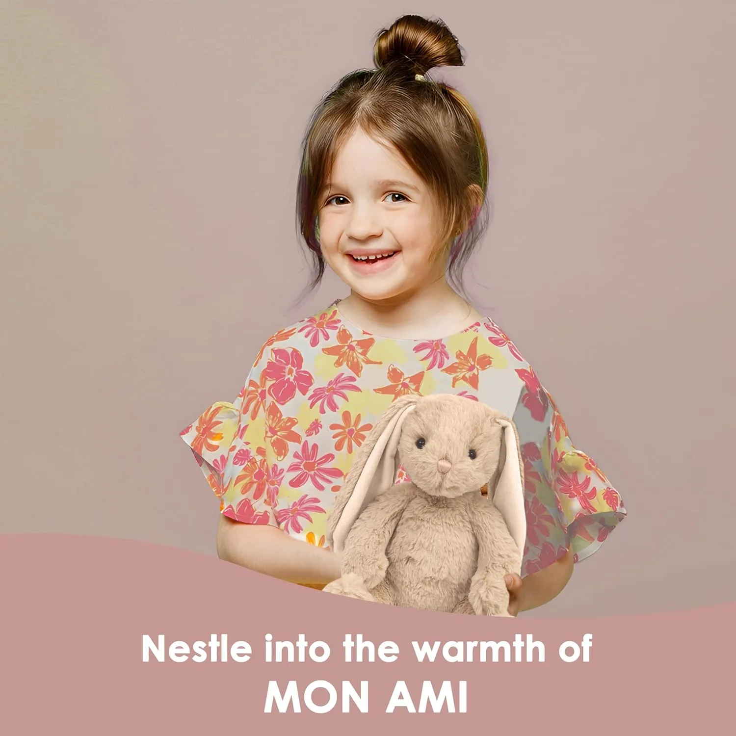 MON AMI Buffy The Bunny Plush Toy | 15" Soft Stuffed Animal | Elegant Nursery Décor & Cozy Companion | Plush Gift for Easter, Baby Showers, Birthdays & Home Accents
