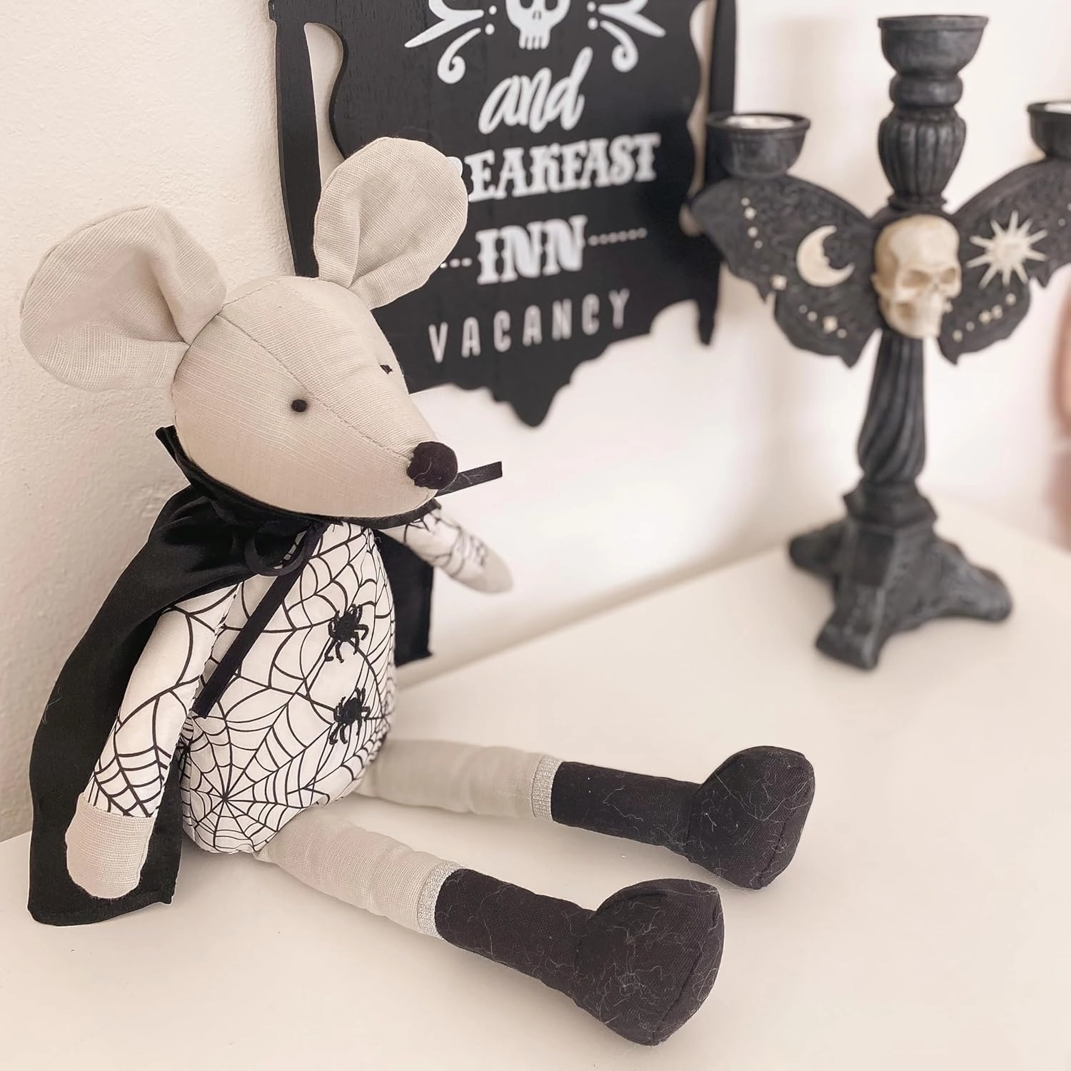 MON AMI Bouvier The Vampire Mouse Stuffed Animal – 15”, Stuffed Vampire Toy for Kids of All Ages, Halloween Decorations