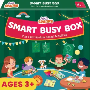 Montessori Based Busy Box for 3,4,5 Years Old Boys and Girls I 7in1 Preschool Learning Activity Kit for Toddlers 3-6 I for Kids I Educational Toy I Vocabulary, Fine Motor&Scissor Skills