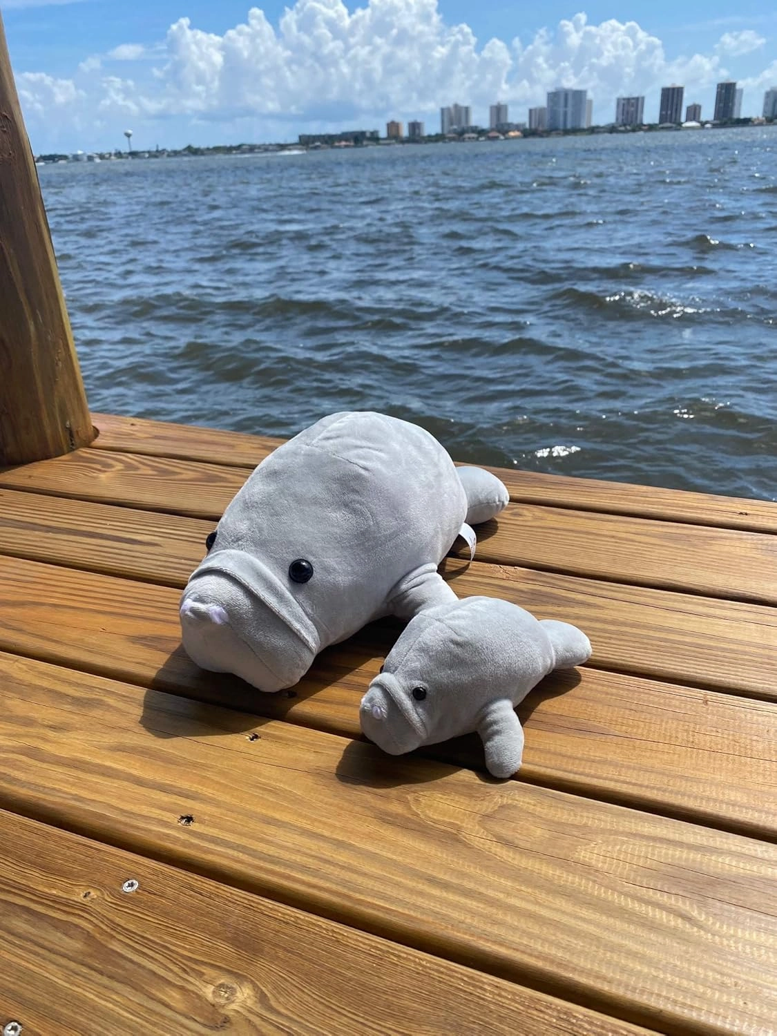 Mother and Baby Manatee Plush Toy Set | Super Soft Stuffed Animal | Cute Plushies for Kids’ Bedroom or Playroom | 15-in Manatee Stuffed Animals for Girls & Boys | Sea Animal Toys by Exceptional Home