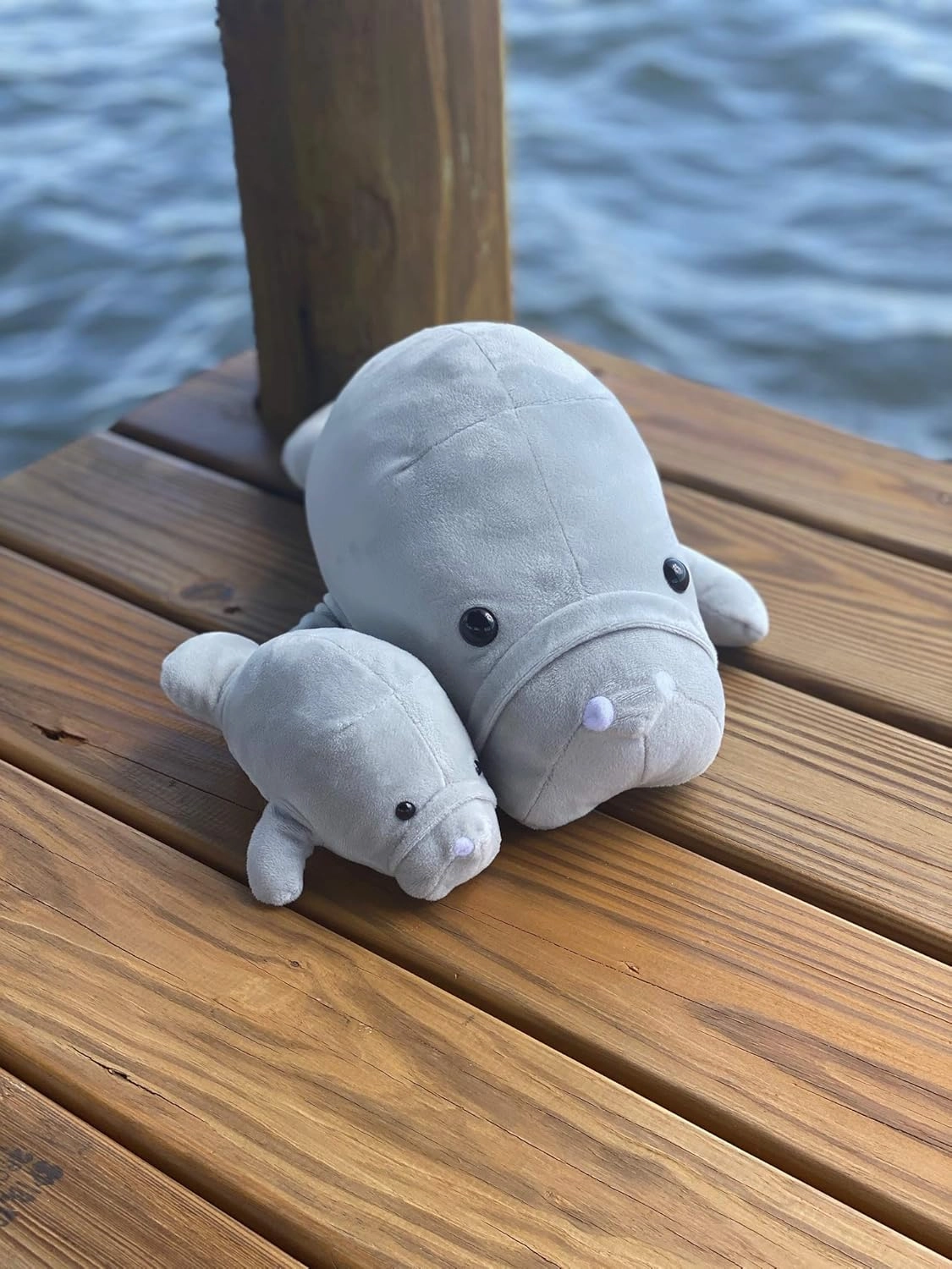 Mother and Baby Manatee Plush Toy Set | Super Soft Stuffed Animal | Cute Plushies for Kids’ Bedroom or Playroom | 15-in Manatee Stuffed Animals for Girls & Boys | Sea Animal Toys by Exceptional Home
