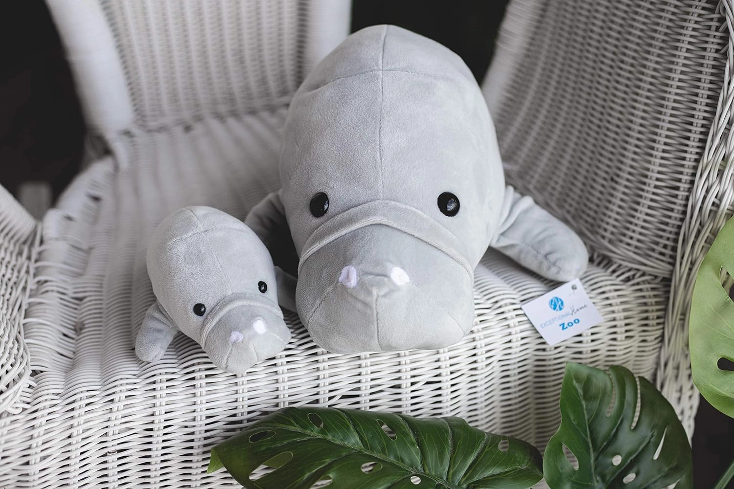 Mother and Baby Manatee Plush Toy Set | Super Soft Stuffed Animal | Cute Plushies for Kids’ Bedroom or Playroom | 15-in Manatee Stuffed Animals for Girls & Boys | Sea Animal Toys by Exceptional Home