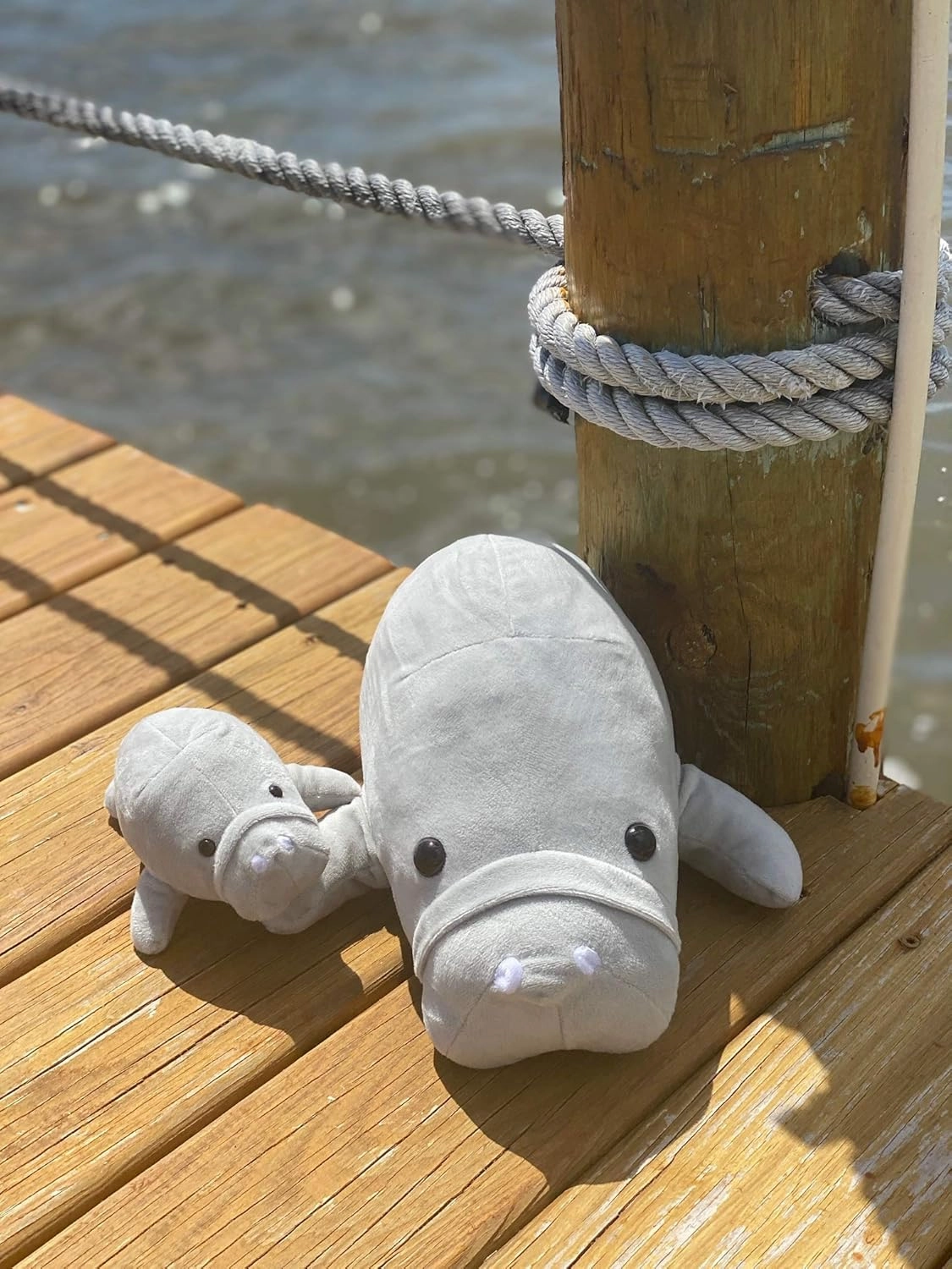 Mother and Baby Manatee Plush Toy Set | Super Soft Stuffed Animal | Cute Plushies for Kids’ Bedroom or Playroom | 15-in Manatee Stuffed Animals for Girls & Boys | Sea Animal Toys by Exceptional Home