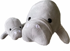Mother and Baby Manatee Plush Toy Set | Super Soft Stuffed Animal | Cute Plushies for Kids’ Bedroom or Playroom | 15-in Manatee Stuffed Animals for Girls & Boys | Sea Animal Toys by Exceptional Home