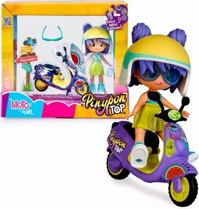 Moto Girl, Articulated Figure of Arms and Legs, Set of Girl Top with Her Bike, Includes Helmet and Glasses, Interchangeable Clothes and Shoes, Double Sided and Decoration,  4 years, Famous