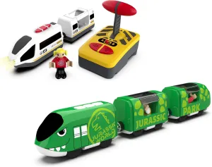 Motorized Train Set for Railway System, Train Accessories Battery Powered Train Toy Compatible with Thomas, Brio, Chuggington