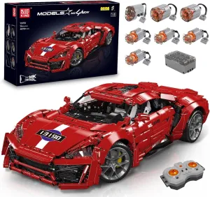 Mould King Sports Car Building Block Kits, MOC Racing Car Model Building Sets with Motors,Cars Model Kits for Kids Age 8 /Adults Collections Enthusiasts-4,070 Pieces