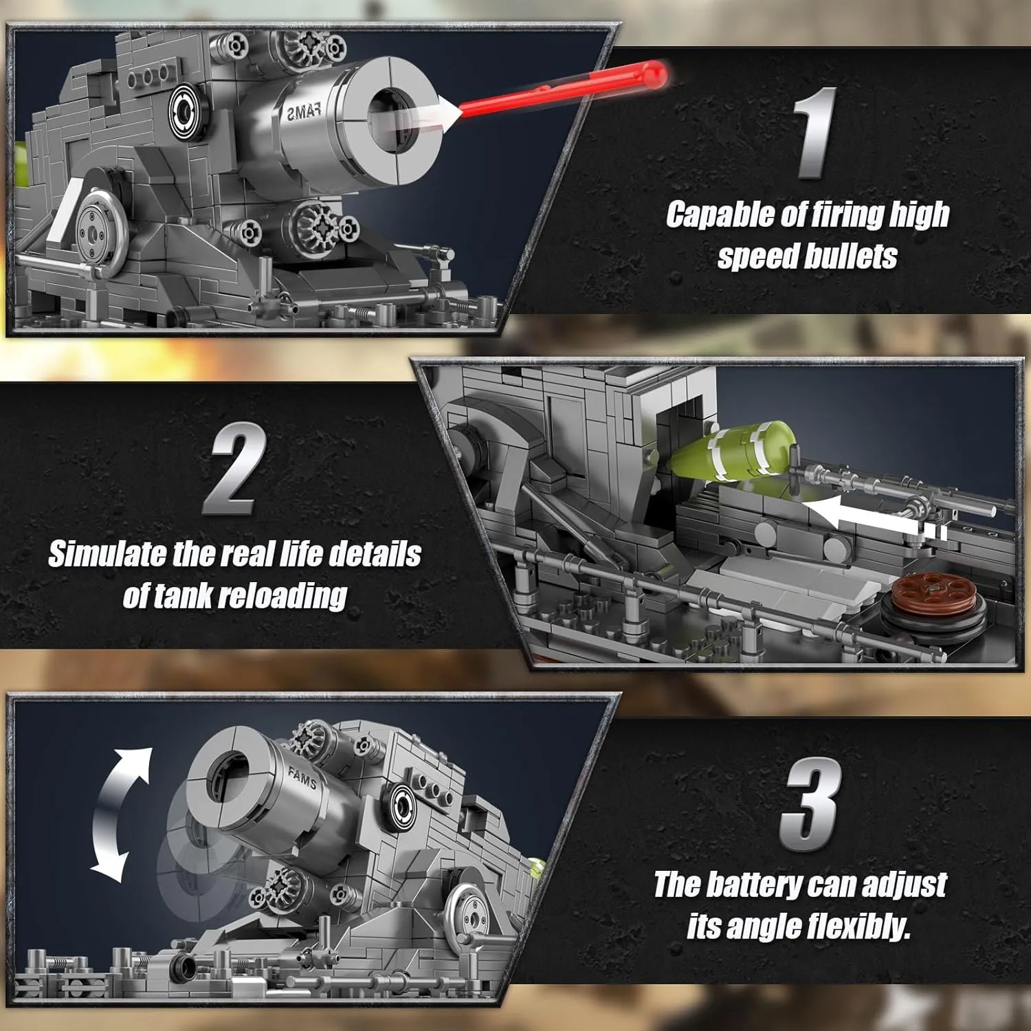 Mould King WW2 RC Shootable Tank, 20028 Army Military Vehicles Tank Model Construction Blocks Sets Remove APP Control, Collectible Model Building Block Kits Tanks Sets for Adult/Teens/Kids (1648PCS)