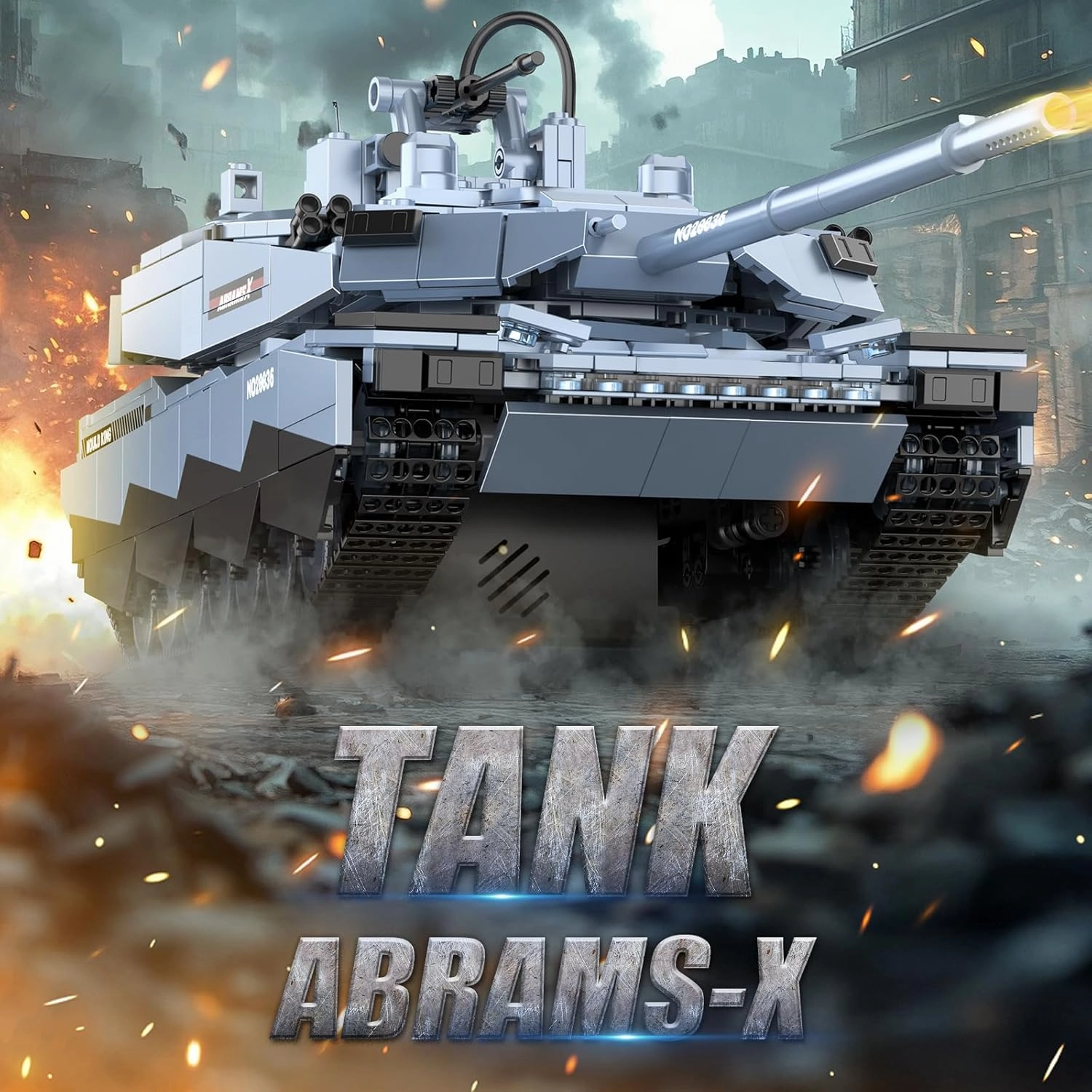 Mould King RC Tank WW2 Abrams-X, 20036 Military Vehicles Building Blocks Sets, Army Tank Model Construction Block Kits &APP/Remote Control, Collectible Model Tanks Sets for Adult/Teens/Kids(1192PCS)