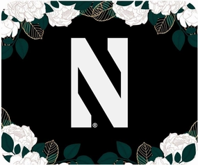 Mouse Pad, Fabric, Northwestern University Standard/Floral White