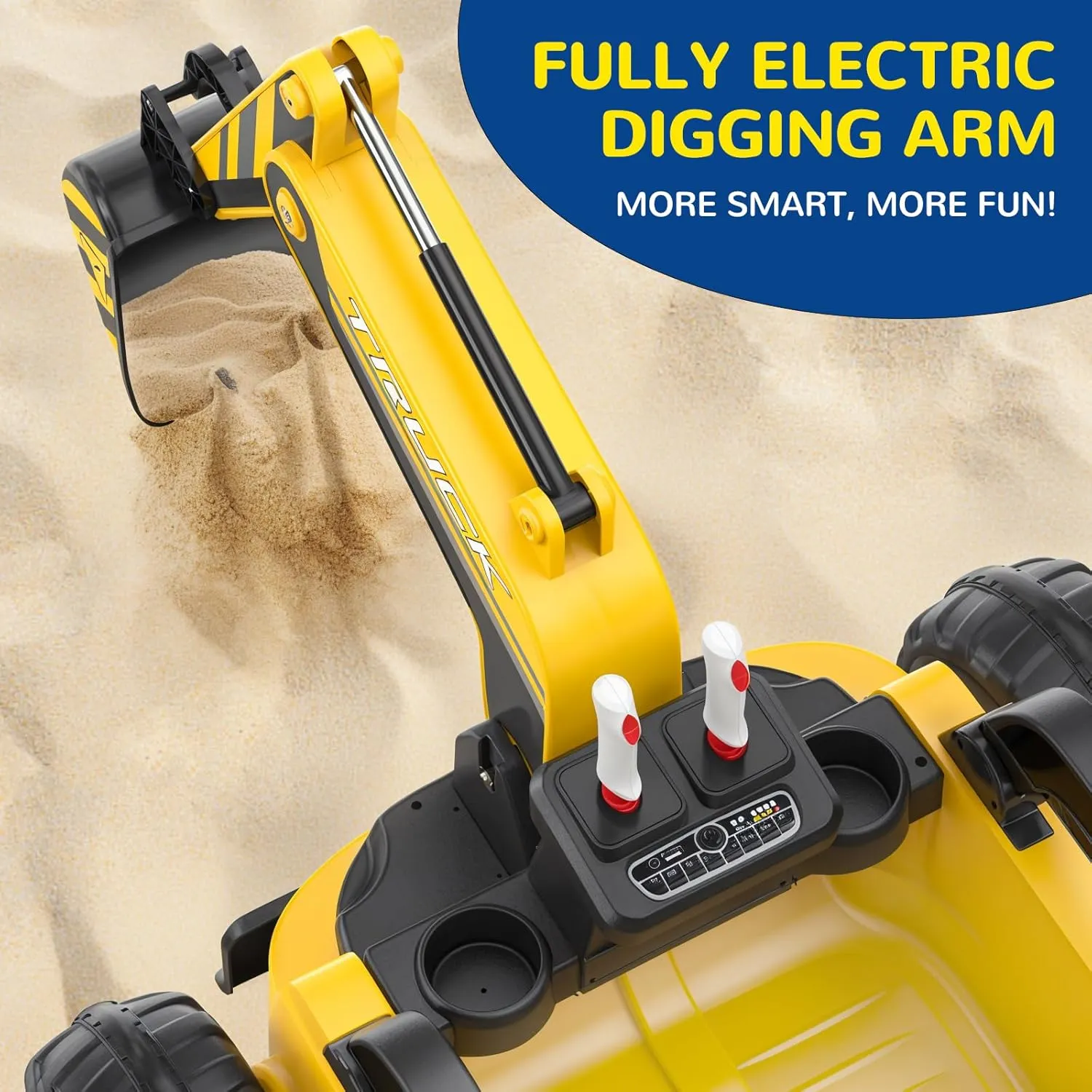 N9 Ride on Excavator, 4WD Ride on Car w/Fully Electric Digging Arm, 4x75W Motor for All-Terrain, 12V 10AH Large Battery, Remote Control, Bluetooth, Xmas & Birthday Gift Ideas for Kids Ages 3-8