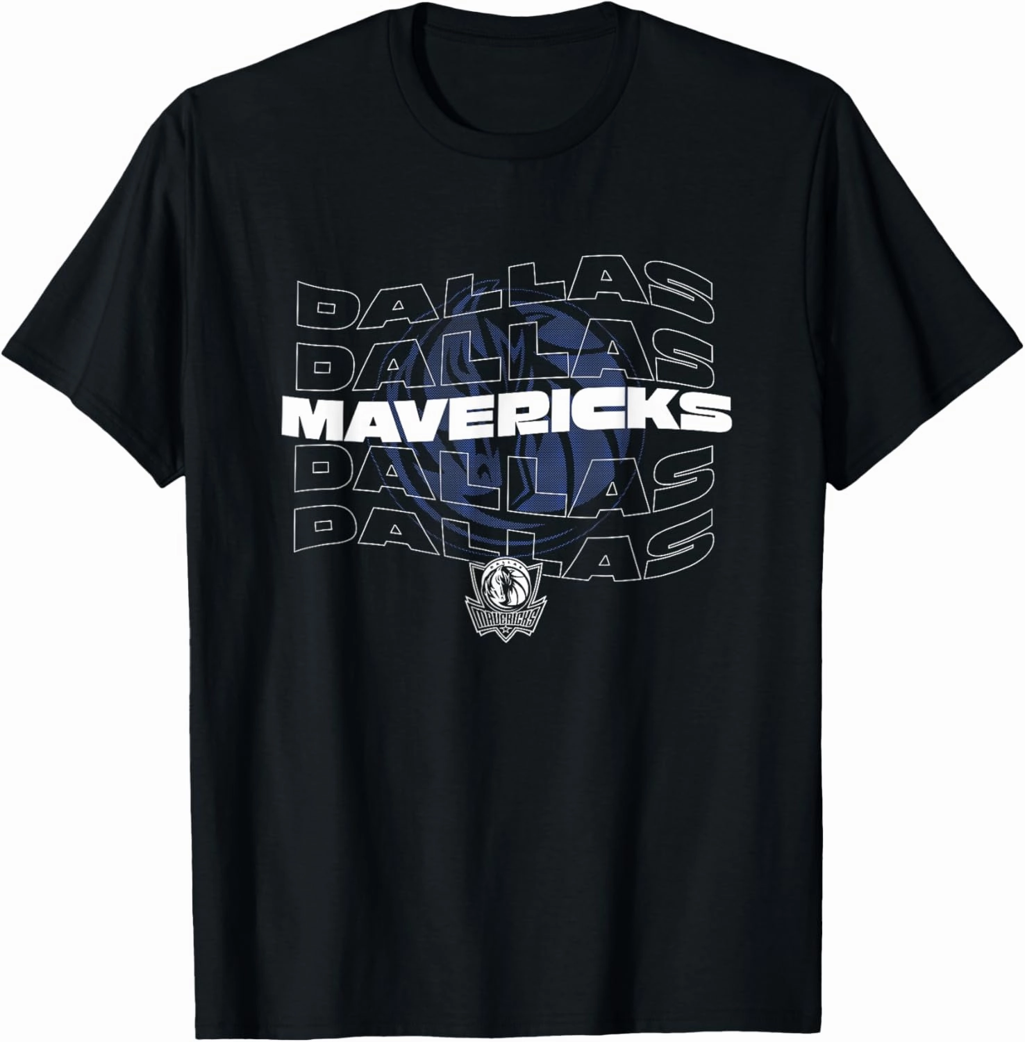 NBA Dallas Mavericks Wave Outline Team Logo T-Shirt