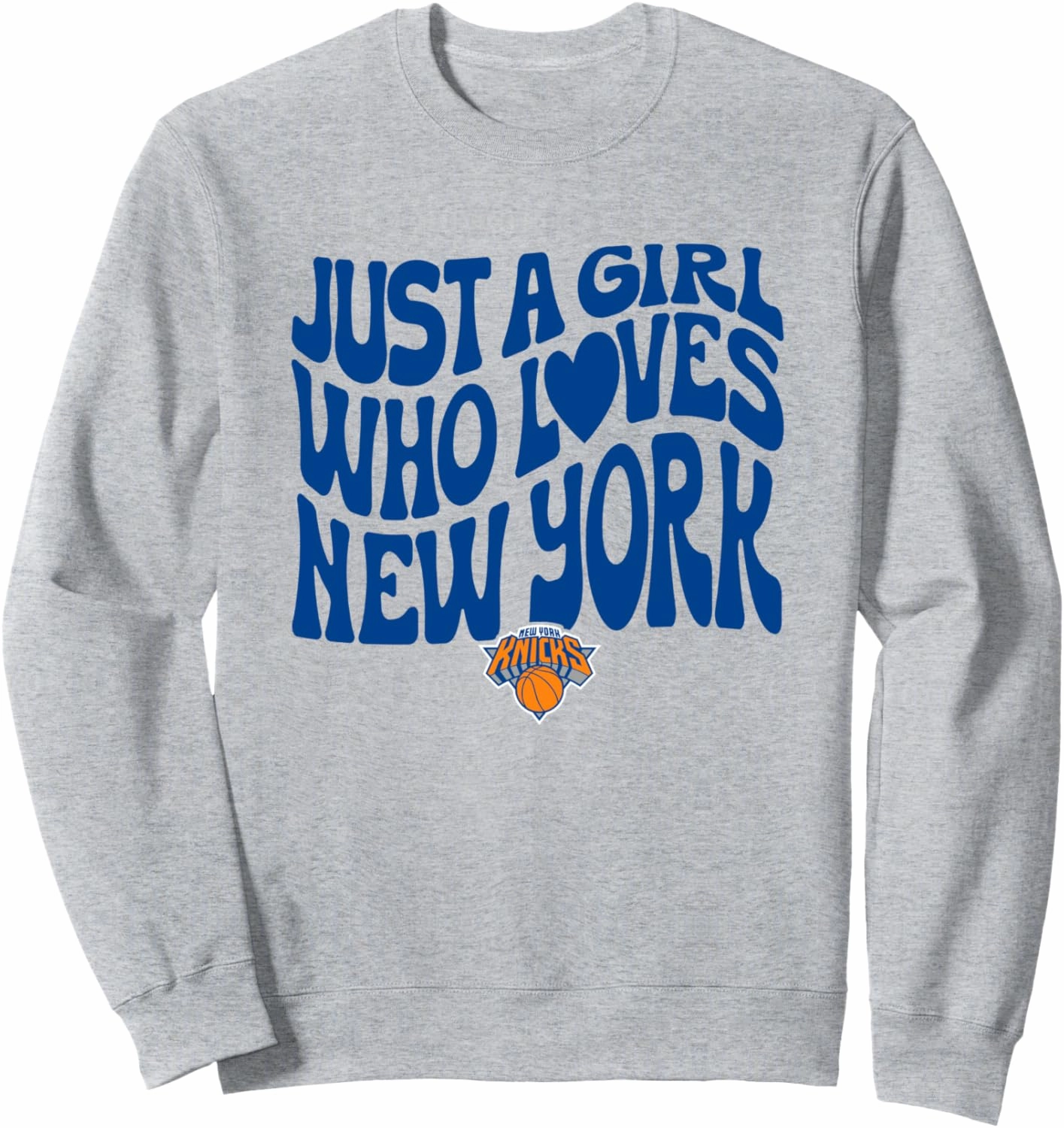 NBA Just A Girl Who Loves New York Knicks Wave Logo Sweatshirt
