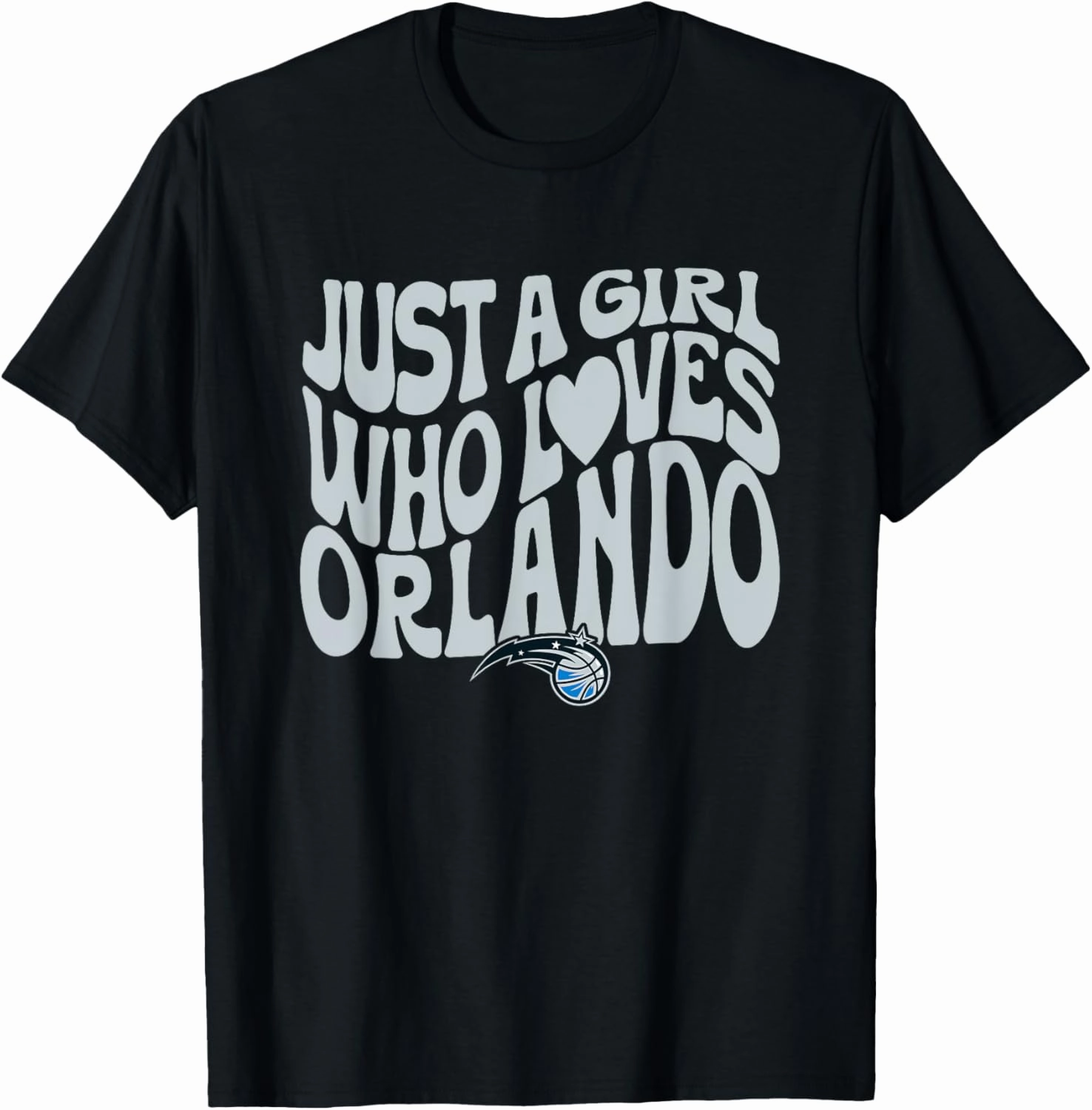 NBA Just A Girl Who Loves Orlando Magic Wavy Logo T-Shirt