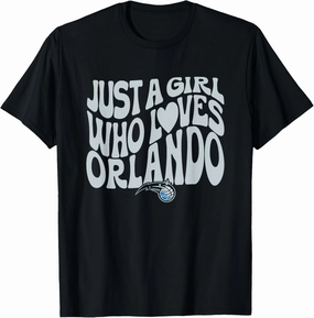 NBA Just A Girl Who Loves Orlando Magic Wavy Logo T-Shirt