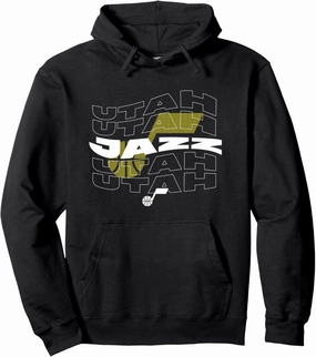 NBA Utah Jazz Wave Outline Team Logo Pullover Hoodie